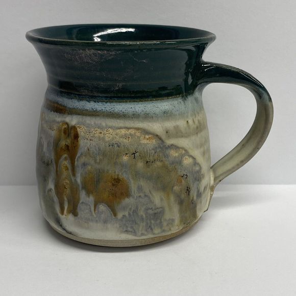 Art Pottery Mug Coffee Cup Handcrafted Glazed Earth Boho Signed Hutten - Picture 1 of 9